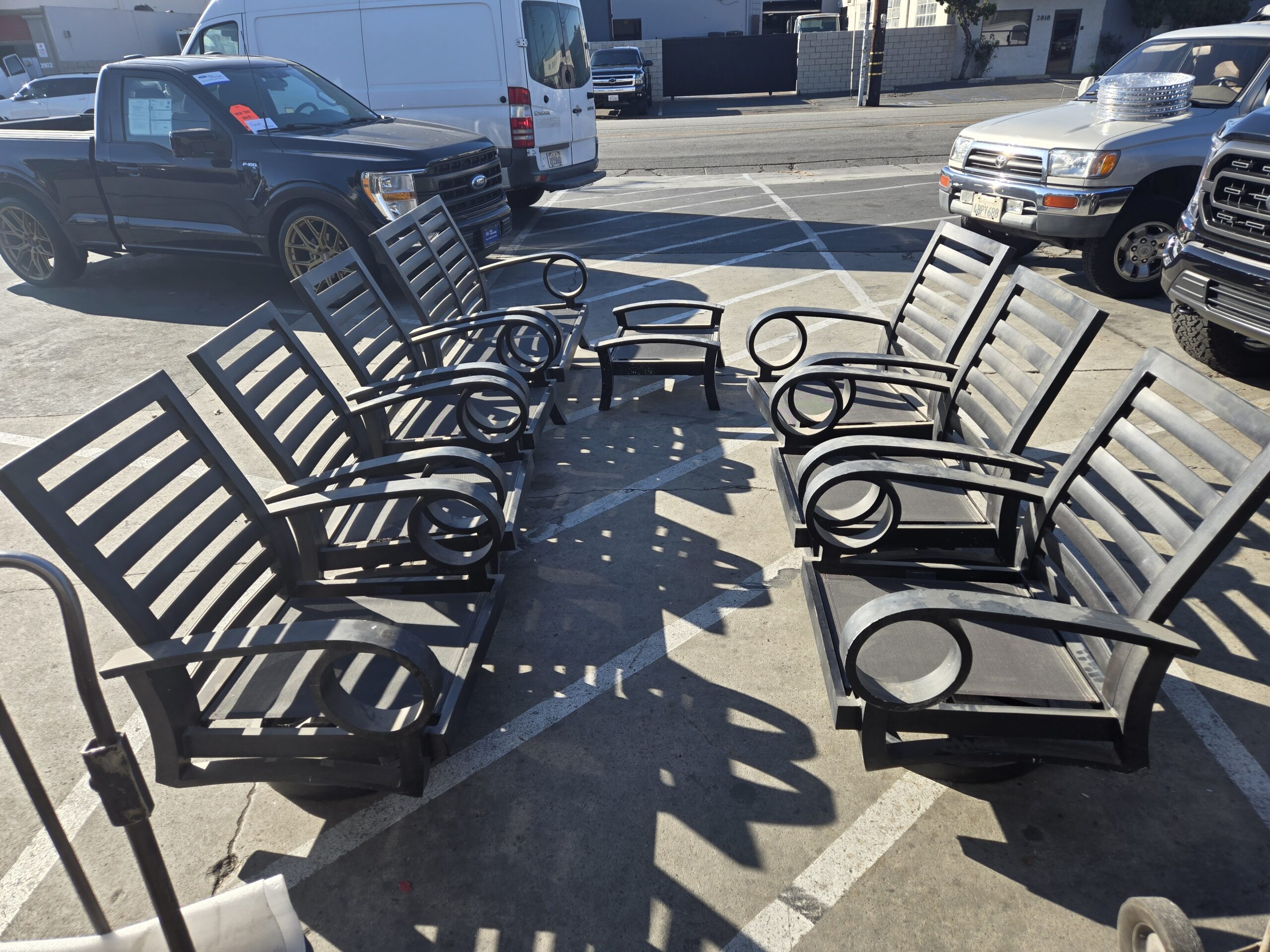 Furniture frame before powder coating, pre-dismantling